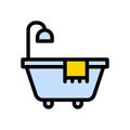Tub vector line colour icon Royalty Free Stock Photo