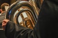 The tuba - The bass is the largest of the brass instruments. Royalty Free Stock Photo