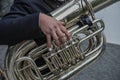 The tuba - The bass is the largest of the brass instruments Royalty Free Stock Photo