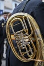 The tuba - The bass is the largest of the brass instruments Royalty Free Stock Photo