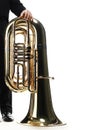 Tuba brass instrument isolated