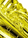 Tuba close up in gold Royalty Free Stock Photo