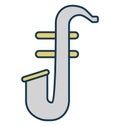 Tuba, French Horn Isolated Vector Icon for Party and Celebration