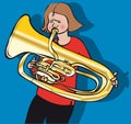 Tuba girl Royalty Free Stock Photo