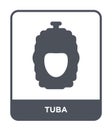 tuba icon in trendy design style. tuba icon isolated on white background. tuba vector icon simple and modern flat symbol for web Royalty Free Stock Photo