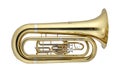Golden Tuba, Tubas Brass Music Instrument Isolated on White background Royalty Free Stock Photo
