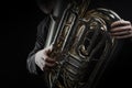 Tuba player brass instruments Royalty Free Stock Photo