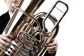 Tuba player Royalty Free Stock Photo