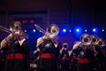 Tuba players from Brass or maching band playing live music durin Royalty Free Stock Photo