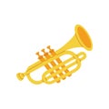 Tuba, trumpet. Musical instruments silhouette. Vector illustration.