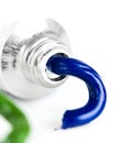 A tube with blue oil paint Royalty Free Stock Photo