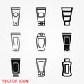 Tube container for cream icon vector sign symbol for design