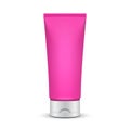Tube Of Cream Or Gel Pink Silver Clean. Product Packing Vector EPS10. Mock Up Template