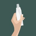 Tube with cream or ointment in hand Royalty Free Stock Photo
