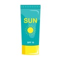 Tube of a cream for sunburn. Cosmetics for sunbathing. Protection from sunlight. Sun tan and tanning.