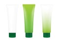 Tube Green Cream Foam Bottle on white background isolated, cosmetics, cream tube treatment tube white