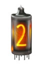 Tube indicator lamp with number 2 lit up.