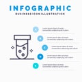 Tube, Lab, Test, Biochemistry Line icon with 5 steps presentation infographics Background