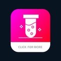 Tube, Lab, Test, Biochemistry Mobile App Button. Android and IOS Glyph Version Royalty Free Stock Photo
