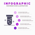 Tube, Lab, Test, Biochemistry Solid Icon Infographics 5 Steps Presentation Background