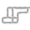 Tube lines for plumbing and piping work. Pipe line for water, gas, fuel and oil. Details and connectors industrial pipes