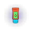 Tube of lubricant gel icon, comics style