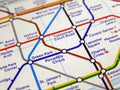 Tube map of London underground Royalty Free Stock Photo