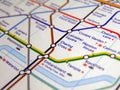 Tube map of London underground Royalty Free Stock Photo