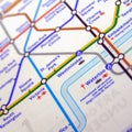 Tube map of London underground Royalty Free Stock Photo