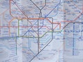 Tube map of London underground Royalty Free Stock Photo