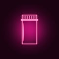 tube for medicine icon. Elements of Bottle in neon style icons. Simple icon for websites, web design, mobile app, info graphics Royalty Free Stock Photo