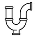 Tube sewage icon outline vector. Drain plumber