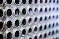 Tube sheet of the heat exchanger for new febrication, the water heater in the boiler as background Royalty Free Stock Photo