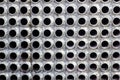 Tube sheet of the heat exchanger for new febrication, the water heater in the boiler as background Royalty Free Stock Photo