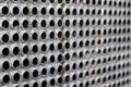 Tube sheet of the heat exchanger for new febrication, the water heater in the boiler as background Royalty Free Stock Photo