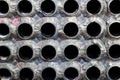 Tube sheet of the heat exchanger for new febrication, the water heater in the boiler as background Royalty Free Stock Photo