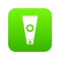 Tube with sunbathing cream icon digital green