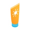 Tube with sunbathing cream icon