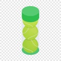 Tube with three yellow tennis balls isometric icon