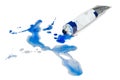 Tube of ultra-marine oil paint Royalty Free Stock Photo