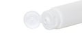 Tube white open cap plastic, plastic tube white cream foam, tube white lotion close up