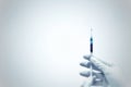 Syringe and doctor. Tuberculin syringes Royalty Free Stock Photo