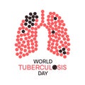 Tuberculosis awareness poster of lungs made of pills