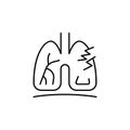 tuberculosis, disease, medical icon. Element of disease icon. Thin line icon for website design and development, app development.