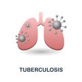 Tuberculosis icon. 3d illustration from deseases collection. Creative Tuberculosis 3d icon for web design, templates