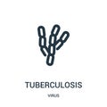 tuberculosis icon vector from virus collection. Thin line tuberculosis outline icon vector illustration