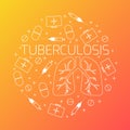 Tuberculosis linear icon set