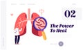 Tuberculosis Medical Pulmonological Care Website Landing Page. Respiratory Medicine, Healthcare and Pulmonology