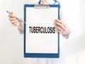 Tuberculosis word, inscription. Tb infection or virus