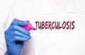 Tuberculosis word, inscription. Tb infection or virus